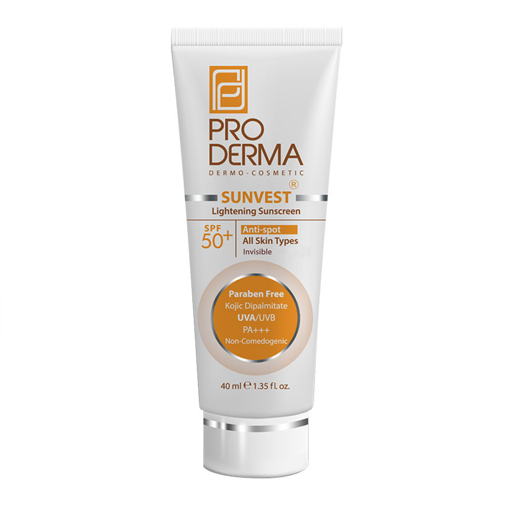 کرم ضد آفتاب و روشن کننده لک های پوست +SPF50 بی رنگ پرودرما PRODERMA