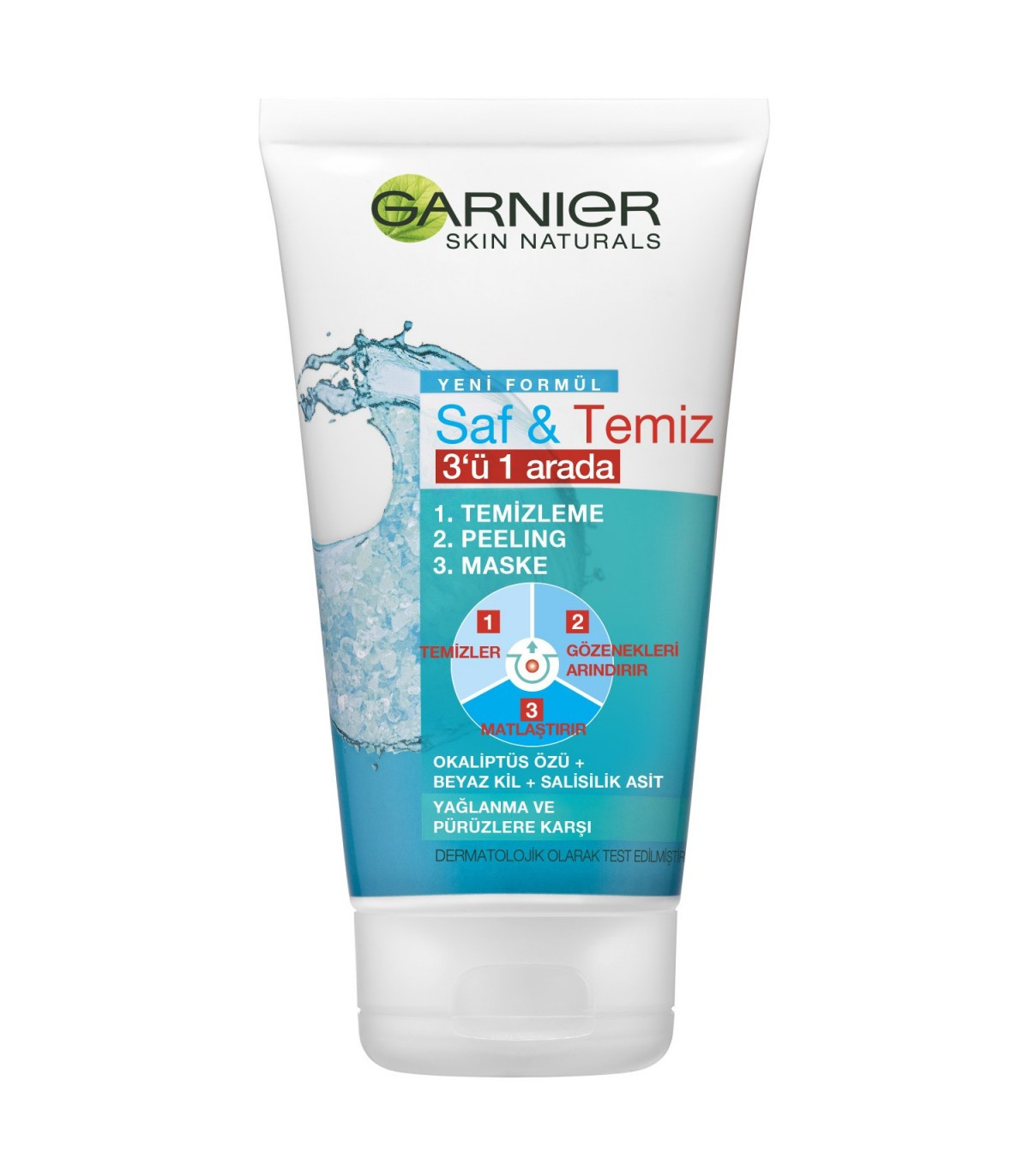 ماسک ، شوینده و اسکراب 3 کاره Pure Active گارنیر GARNIER