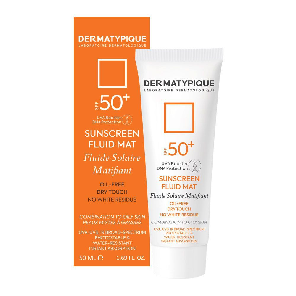 ضد آفتاب بی رنگ فلوئید مات + SPF50 درماتیپیک DERMATYPIQUE