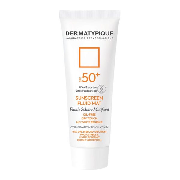 ضد آفتاب بی رنگ فلوئید مات + SPF50 درماتیپیک DERMATYPIQUE