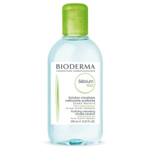 محلول پاک کننده آرایش صورت Sebium H2O مناسب پوست چرب و مختلط بایودرما 250 میل بایودرما BIODERMA