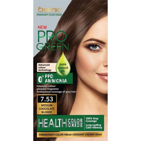 کیت رنگ مو بدون آمونیاک 7.53 کلینیک کندی Cleanic Kindi