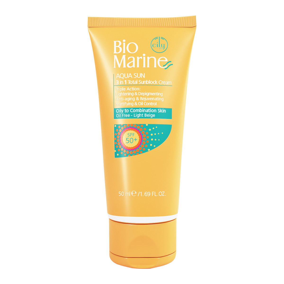 ضد آفتاب ضد چروک پوست چرب و مختلط بژ روشن SPF50 بایومارین BioMarine