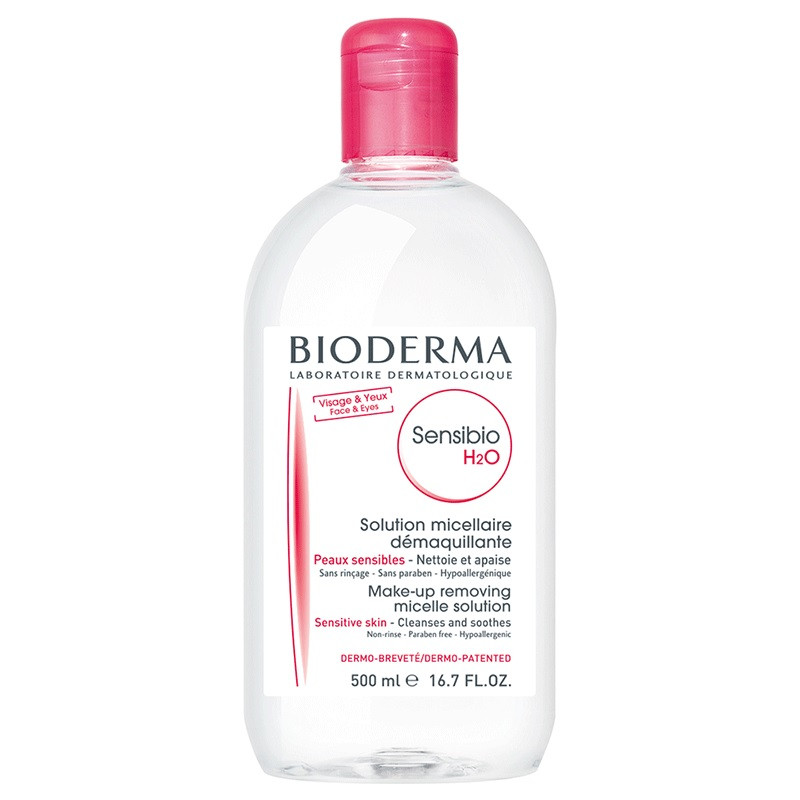 محلول پاک کننده آرایش صورت و چشم Sensibio H2O بایودرما 500 میل بایودرما BIODERMA