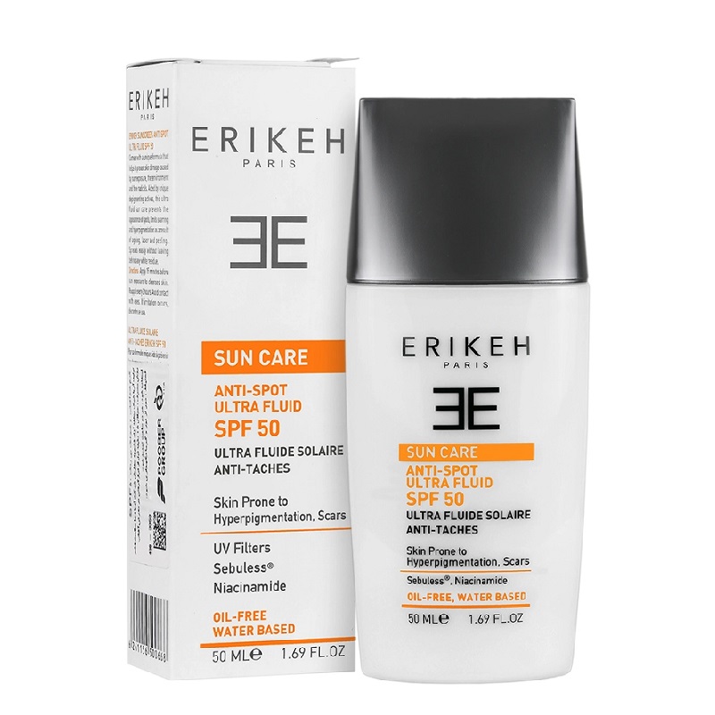 کرم ضد آفتاب و ضد لک بی رنگ SPF50 اریکه ERIKEH