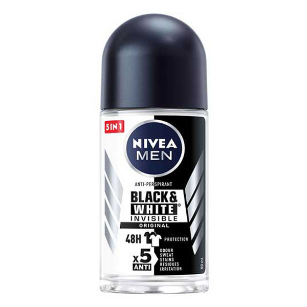 مام رول ضد تعریق مردانه BLACK & WHITE INVISIBLE ORGINAL نیوآ NIVEA
