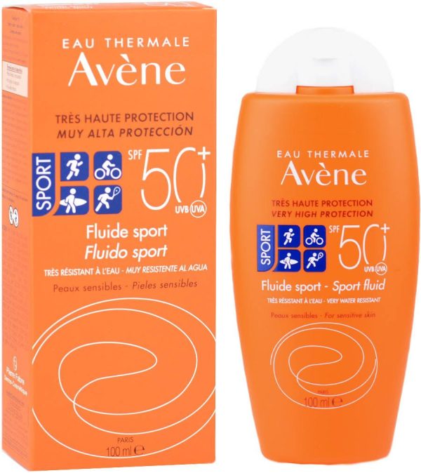 کرم ضد آفتاب بی رنگ فلوئید اسپورت +SPF50 مناسب انواع پوست 100 میل اون Avene