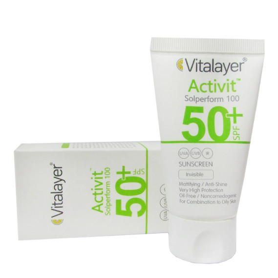کرم ضد آفتاب مناسب پوست چرب بی رنگ ویتالیر Vitalayer