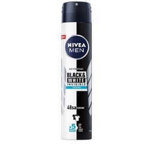 اسپری دئودرانت بدن مردانه 200 میل BLACK &amp WHITE INVISIBLE FRESH نیوآ NIVEA