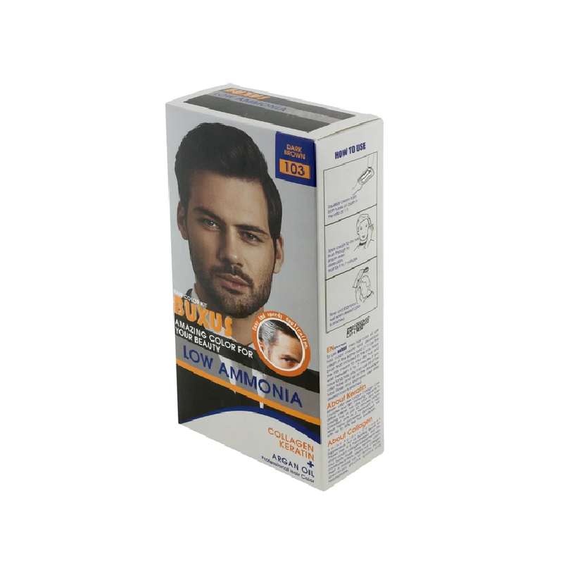 کیت رنگ مو مردانه 103 قهوه ای تیره بوکساس BUXUS - Image 3