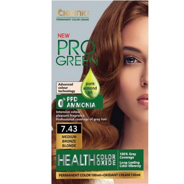 کیت رنگ مو بدون آمونیاک 7.43 کلینیک کندی Cleanic Kindi