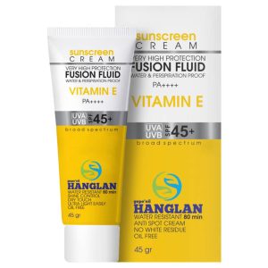 ضد آفتاب بی رنگ فاقد چربی SPF45 مناسب پوست چرب هانگلن HANGLAN