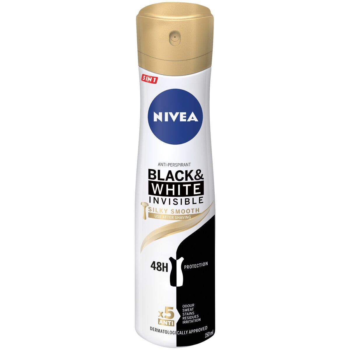 اسپری دئودرانت بدن زنانه 150 میل BLACK & WHITE INVISIBLE نیوآ NIVE
