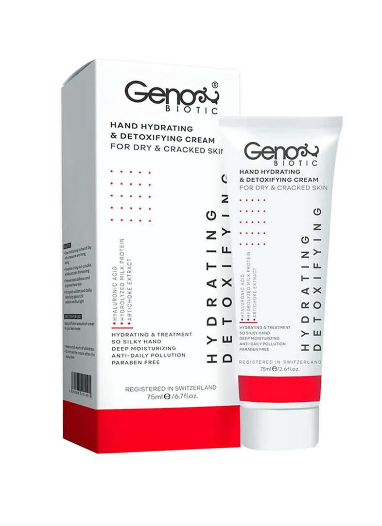 کرم رطوبت رسان و دتوکسبفای کننده دست مناسب پوست خشک و خیلی خشک ژنوبایوتیک Geno Biotic