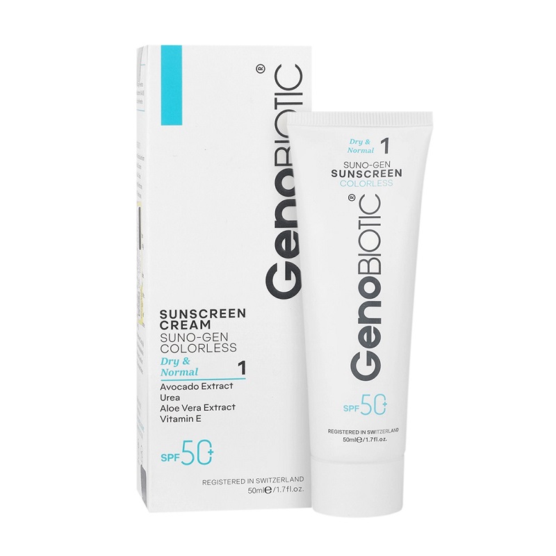 کرم ضد آفتاب بی رنگ مناسب پوست خشک و معمولی ژنوبایوتیک Geno biotic