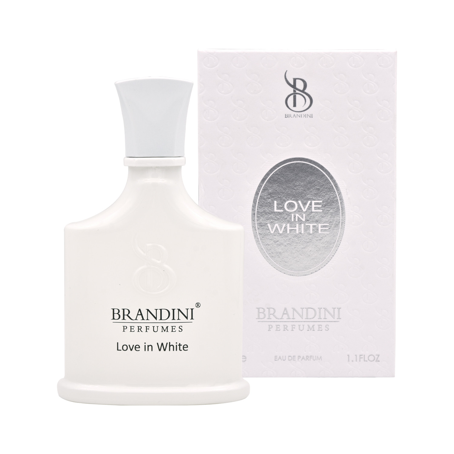 عطر ادوپرفیوم 33 میل زنانه LOVE IN WHITE برندینی BRANDINI