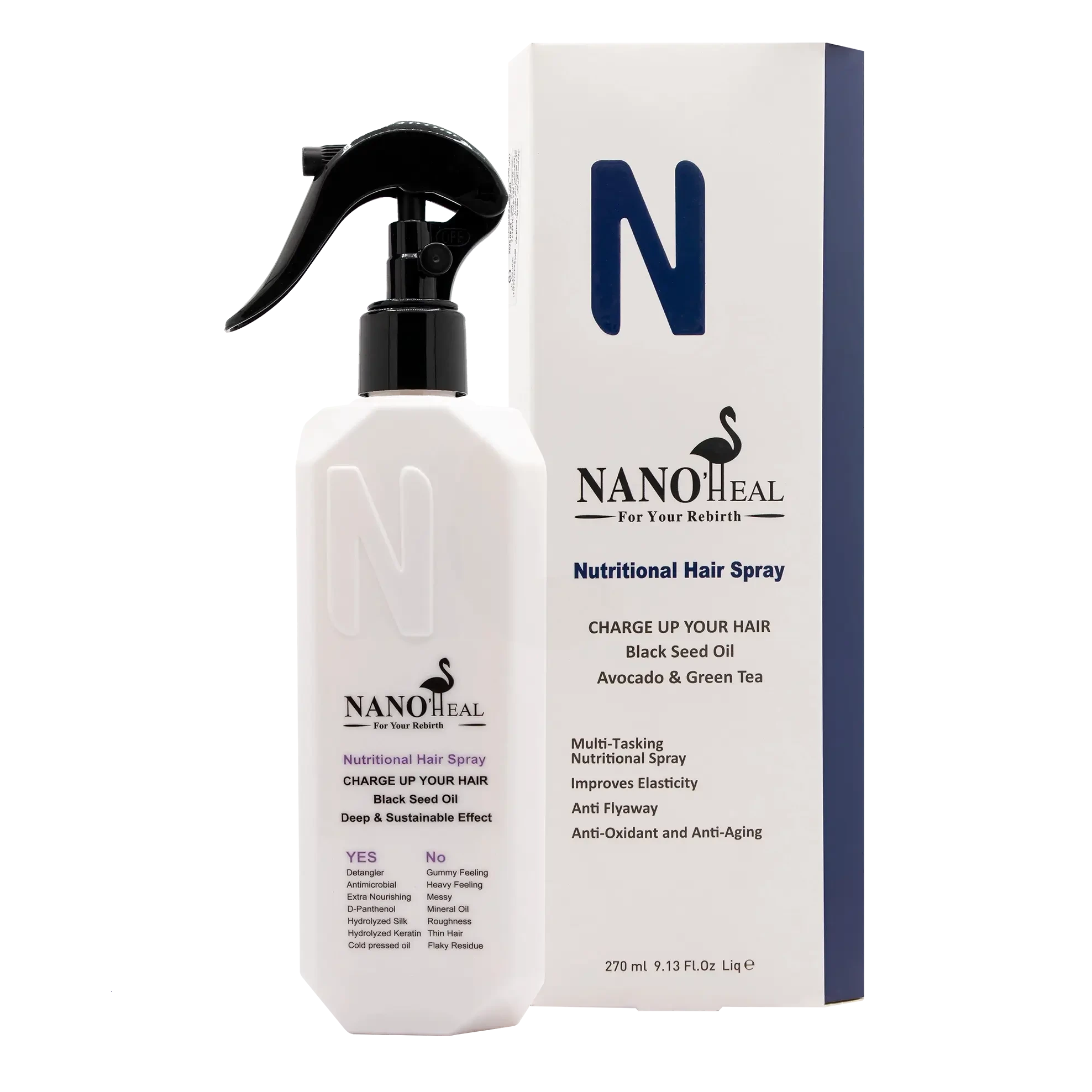 اسپری تقویت کننده مو حاوی روغن سیاهدانه نانوهیل NANOHEAL