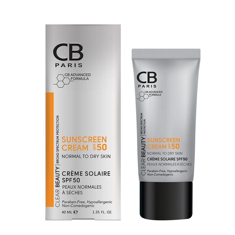 کرم ضد آفتاب بی رنگ مناسب پوست های نرمال تا خشک SPF50 سی بی CB
