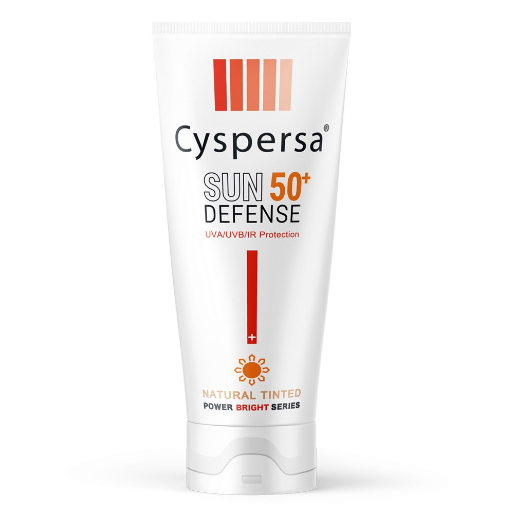 کرم ضد آفتاب رنگی بژ طبیعی روشن کننده +SPF50 سیسپرسا Cyspersa