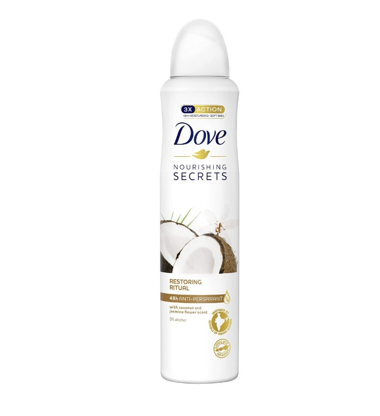 اسپری دئودرانت بدن زنانه با رایحه نارگیل و یاسمین 250 میل داو Dove