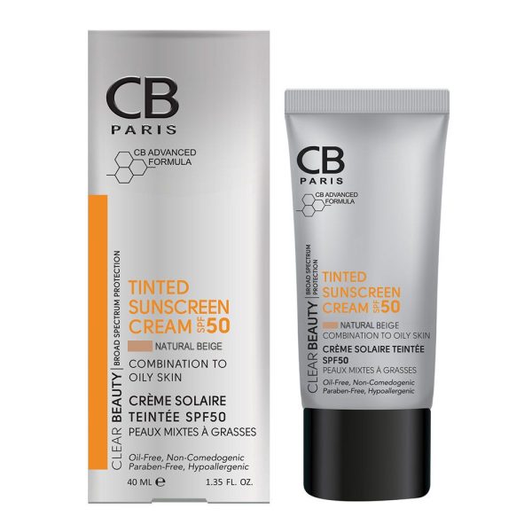 کرم ضد آفتاب رنگی نچرال بژ مناسب پوست های مختلط تا چرب SPF50 سی بی CB