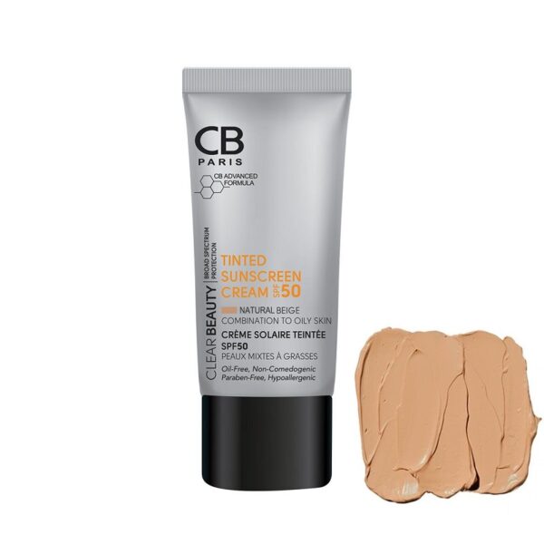 کرم ضد آفتاب رنگی نچرال بژ مناسب پوست های مختلط تا چرب SPF50 سی بی CB - Image 2