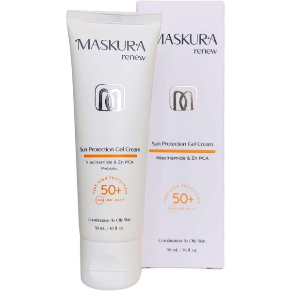 کرم ژل ضد آفتاب +SPF50 پوست چرب ماسکورا رنیو MASKURA renew