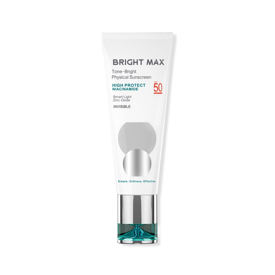 کرم ضد آفتاب فیزیکال SPF50 بی رنگ برایت مکس BRIGHT MAX