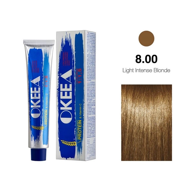 رنگ موی شماره 8.00 حجم 100 میل اکیا OKEEA