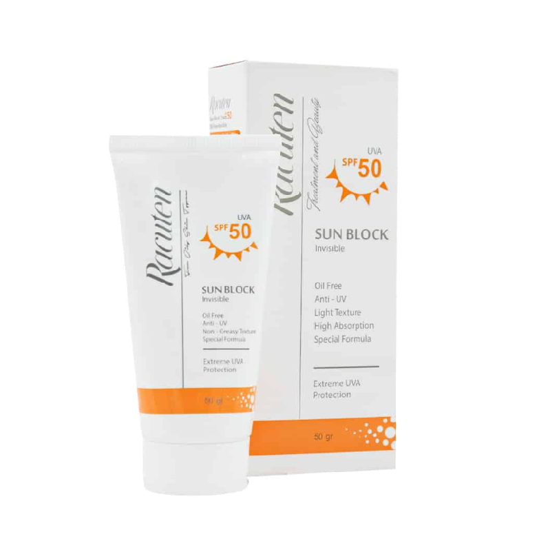 کرم ضد آفتاب با spf50 فاقد چربی راکوتن Racuten