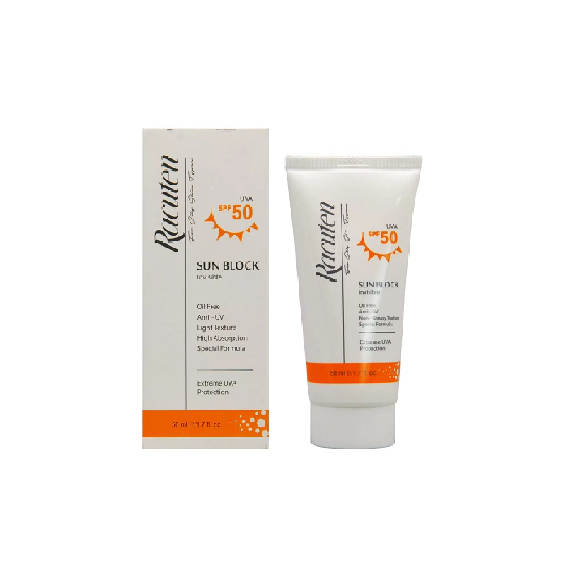 کرم ضد آفتاب با spf50 فاقد چربی راکوتن Racuten
