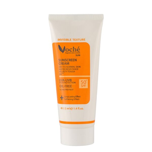 کرم ضد آفتاب بی رنگ SPF50 مخصوص پوست های خشک و معمولی وچه Voche - Image 2