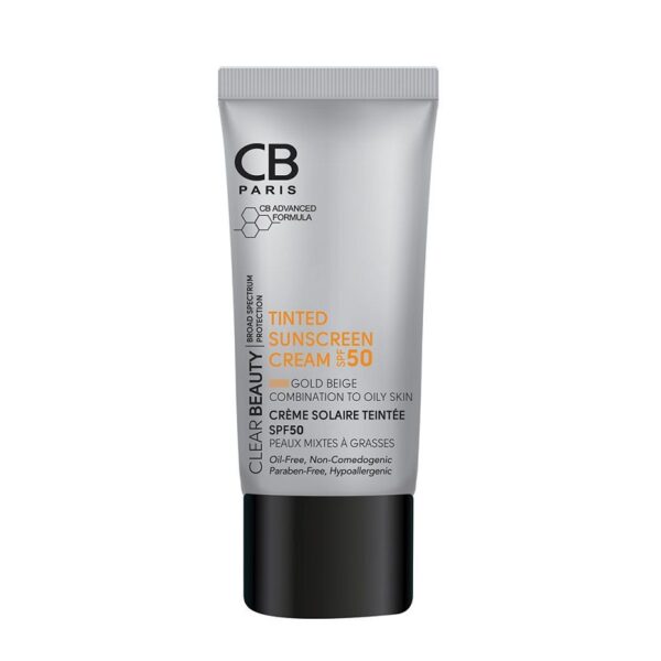 کرم ضد آفتاب بژ طلایی مناسب پوست های مختلط تا چرب SPF50 سی بی CB - Image 2