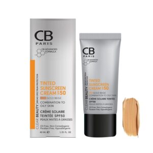 کرم ضد آفتاب بژ طلایی مناسب پوست های مختلط تا چرب SPF50 سی بی CB