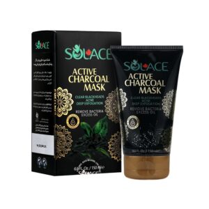 ماسک صورت حاوی پودر زغال و شکر مناسب لایه برداری فیزیکی پوست سولس SOLACE
