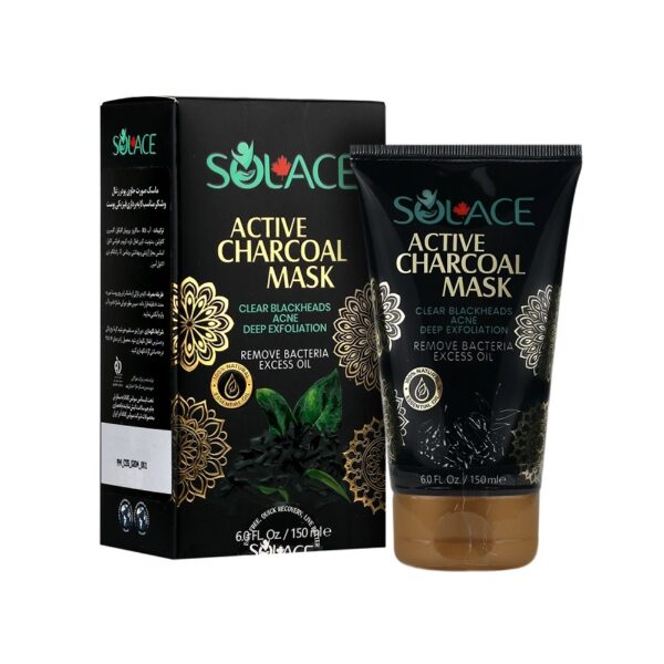 ماسک صورت حاوی پودر زغال و شکر مناسب لایه برداری فیزیکی پوست سولس SOLACE