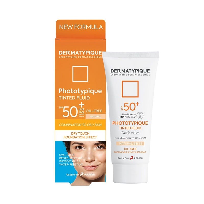 فلویید ضد آفتاب رنگی بژ طبیعی پوست چرب +SPF50 فتوتیپیک درماتیپیک DERMATYPIQUE