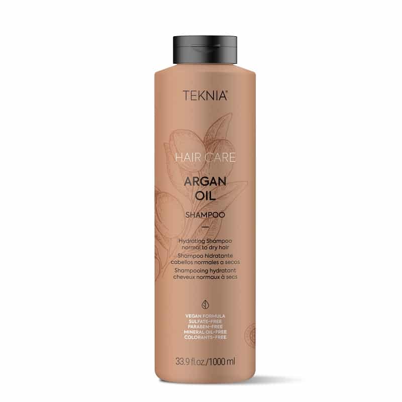 شامپو آبرسان بدون سولفات سری Teknia مدل Argan Oil مناسب موهای معمولی و خشک حجم 1000 میل لاکمه LAKME
