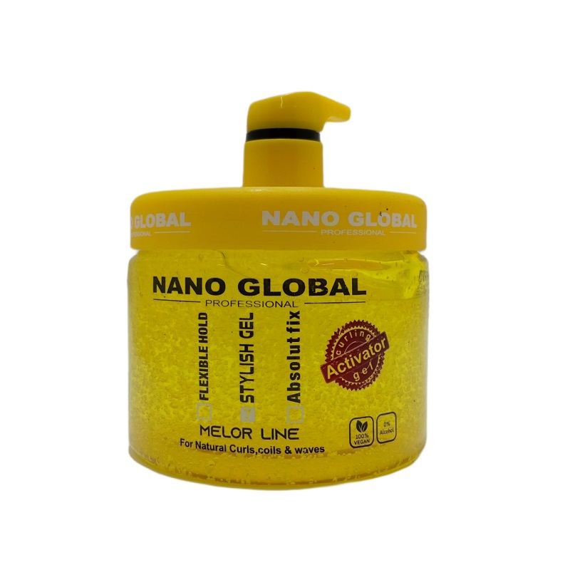 ژل حالت دهنده مو اکتیواتور مناسب موهای فر و مجعد نانو گلوبال NANO GLOBAL