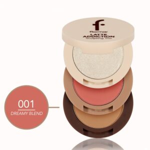 پالت 3 تکه رژگونه، هایلایتر و برنزر DREAMY BLEND 001 لاته فلورمار flormar