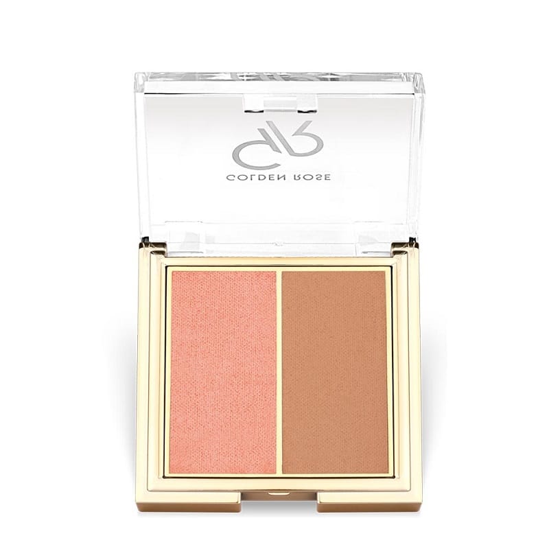 رژگونه دو رنگ آیکونیک 01 ROSE & NUDE گلدن رز GOLDEN ROSE