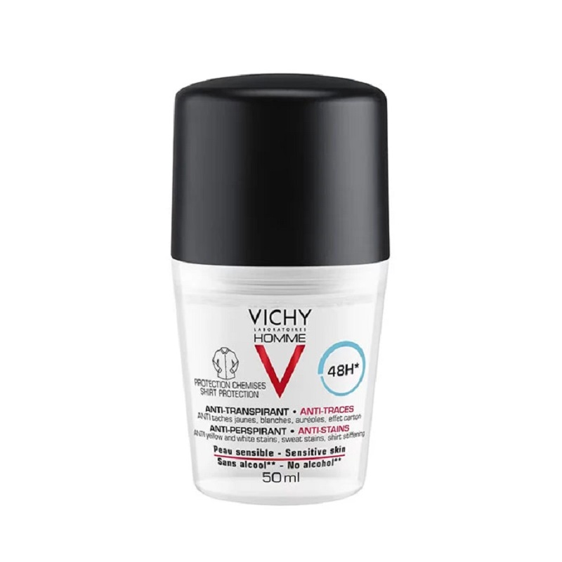 مام رول ضدتعریق مردانه Anti Trace بدون ایجاد لک روی لباس 48 ساعته ویشی VICHY