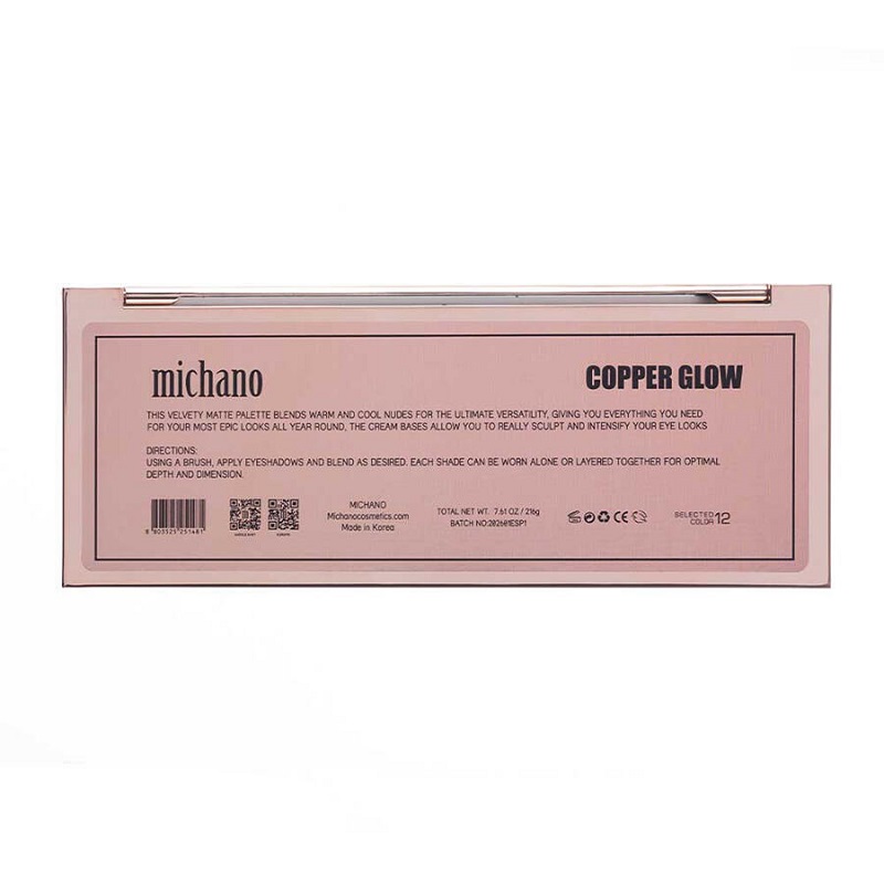 پالت سایه 12 رنگ COPPER GLOW میچانو michano - Image 3