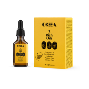 روغن تقویت کننده مو،پوست و ناخن حاوی 3 روغن 30 میل اکیا OKEEA